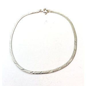 Women’s Sterling Silver .925 Herring Bone Flat Chain Bracelet- 7.5”